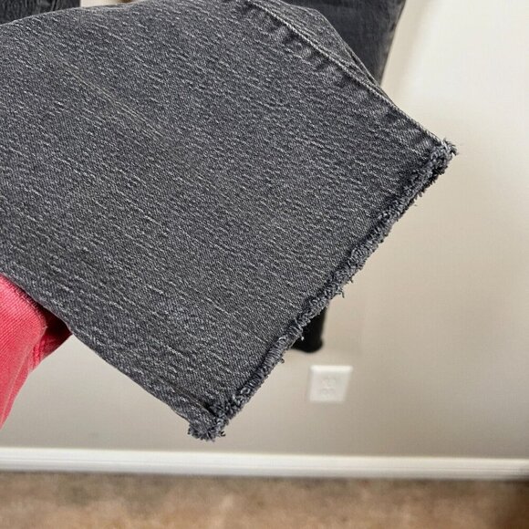 Madewell Perfect Vintage Straight Jeans Size 32 Frayed Hem Lunar Wash Black - Picture 7 of 11